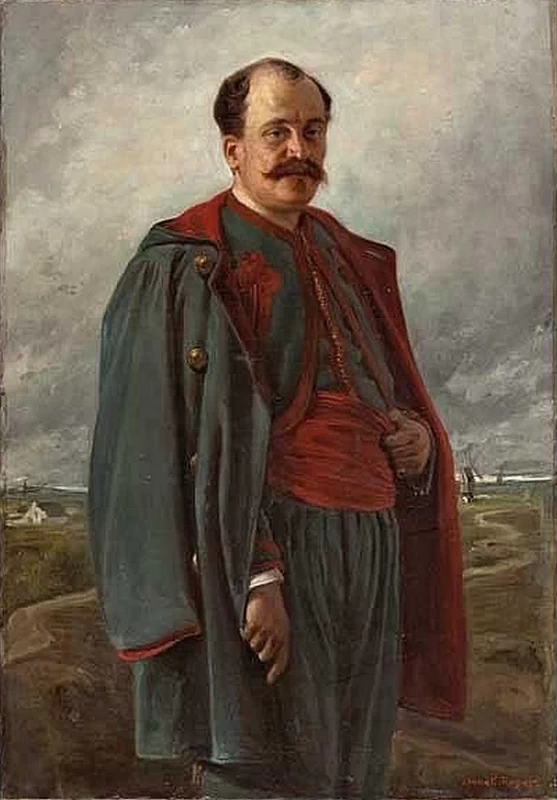 Rappresentazione di uno zuavo papale in uniforme